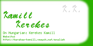kamill kerekes business card
